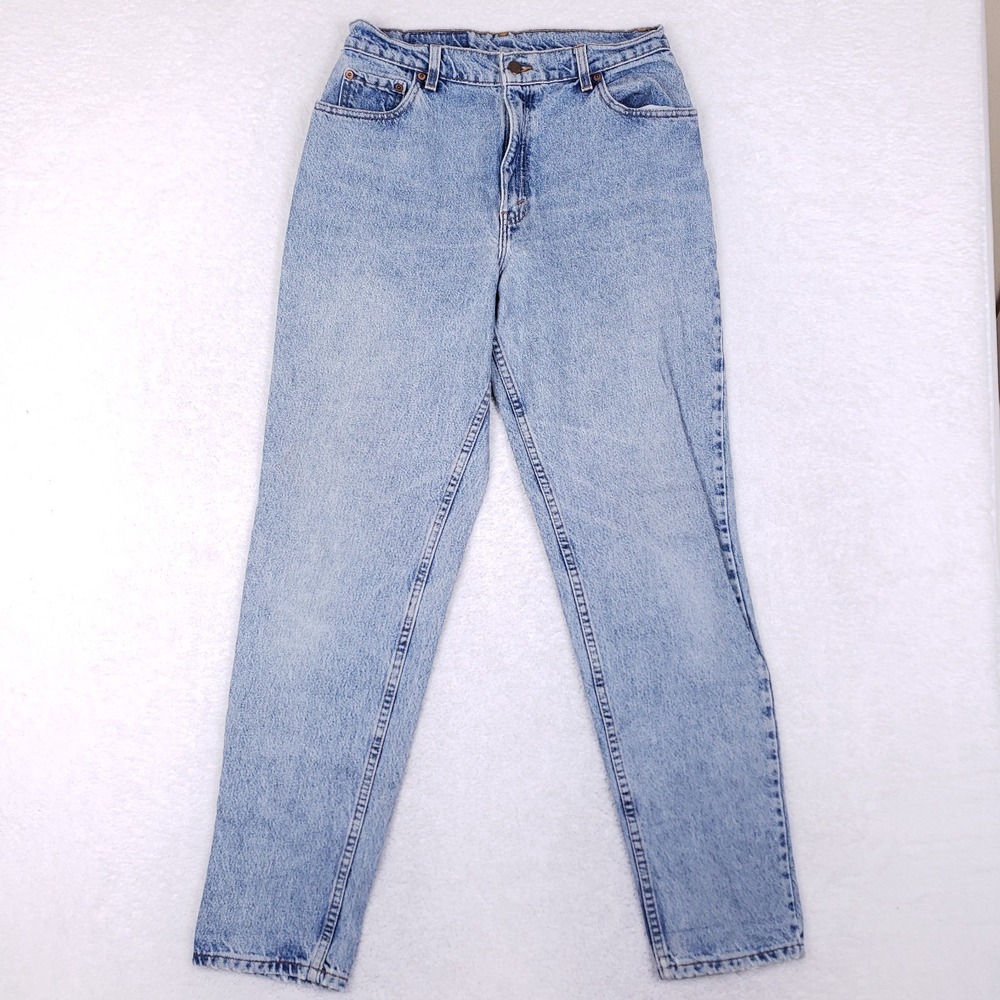 Vintage Levi's 551 Jeans Womens 12 LNG High Waisted Light Wash 90s Mom Tapered